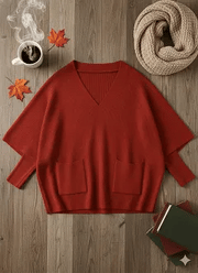 CLEARANCE SALE 🔥 Women's Casual Solid Color V-Neck Sweater