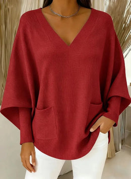 CLEARANCE SALE 🔥 Women's Casual Solid Color V-Neck Sweater